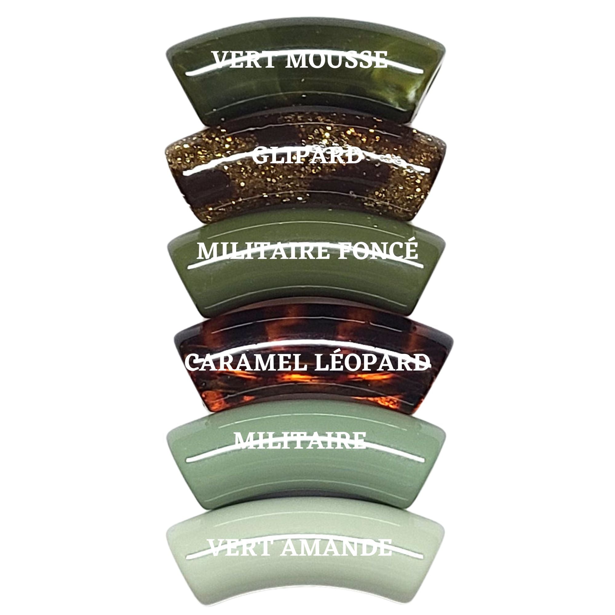 ARTSHOP Camaieux 185 lot 6 tubes incurvés verts 12 mm