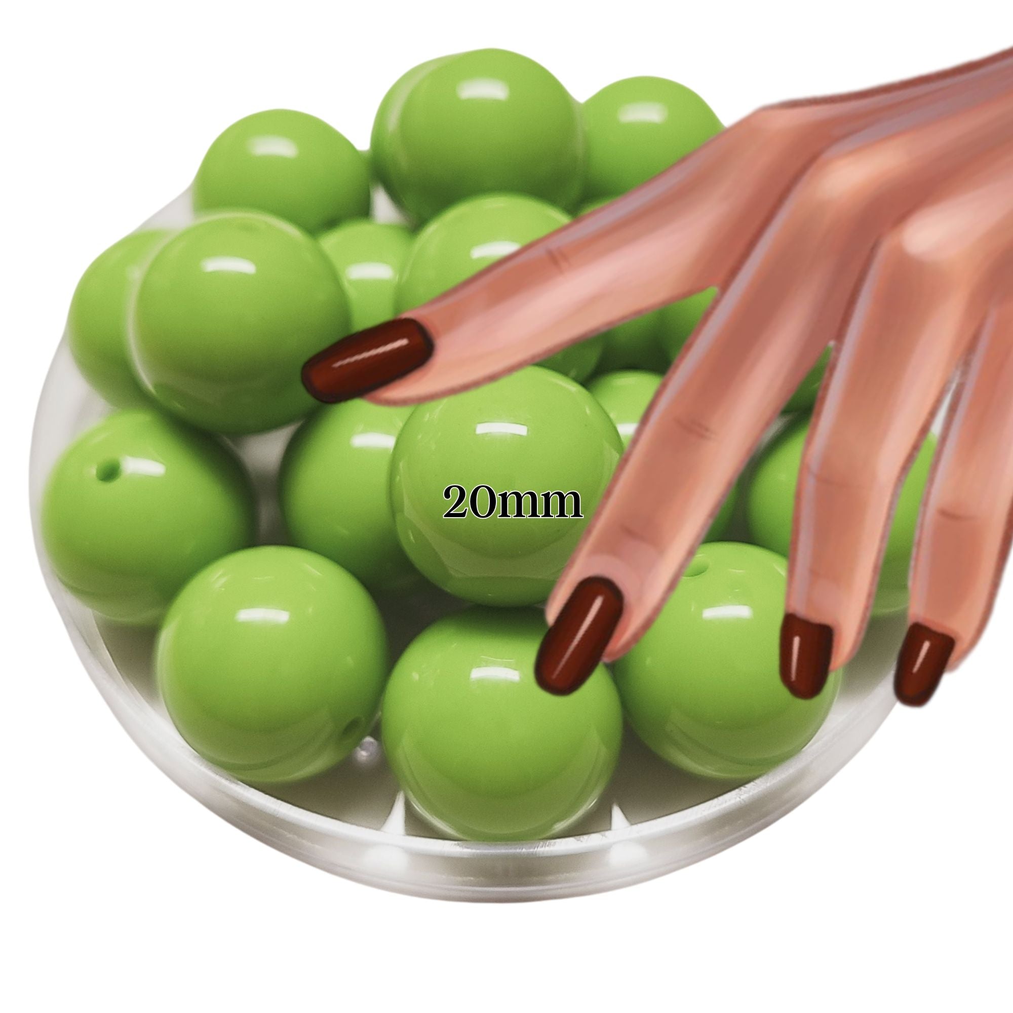ARTSHOP Boules 20MM n7 perle acrylique Vert printemps x10 brillant