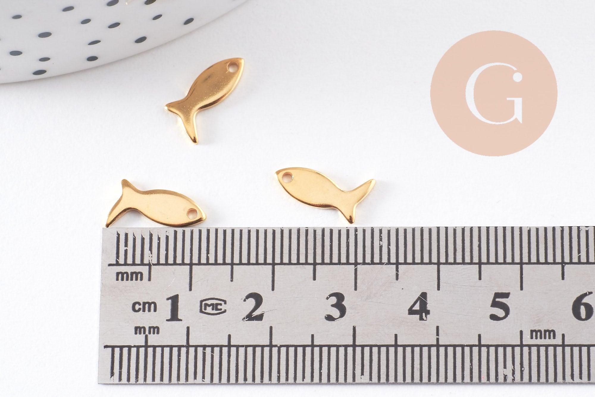 Gingerlily G10222 pendentif poisson doré 11,5 mm x5