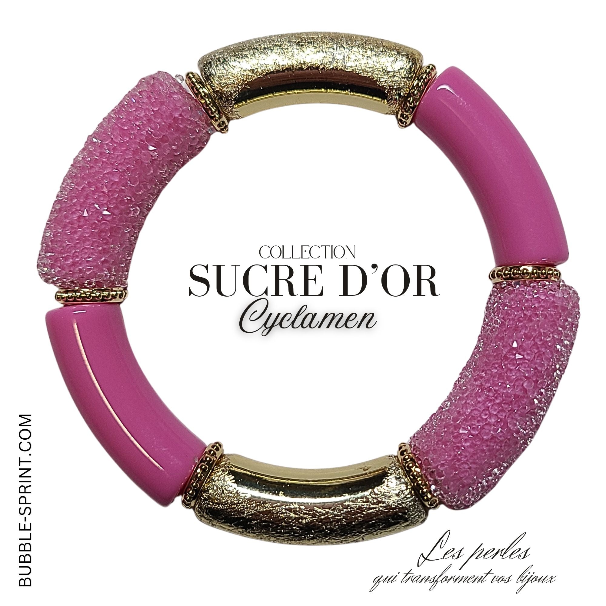 ARTSHOP 440 Cyclamen tube sucré incurvé 14mm strass