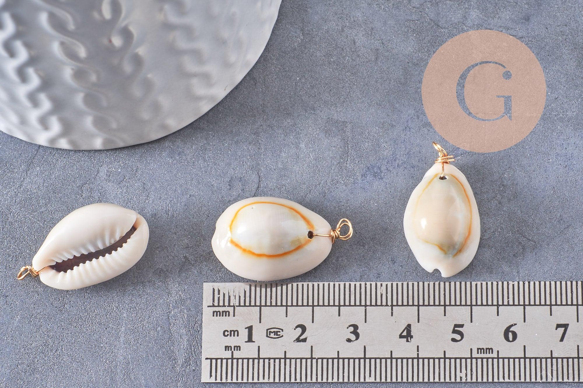 Gingerlily Pendentifs DIY G10319 cauri beige 24-32mm x2