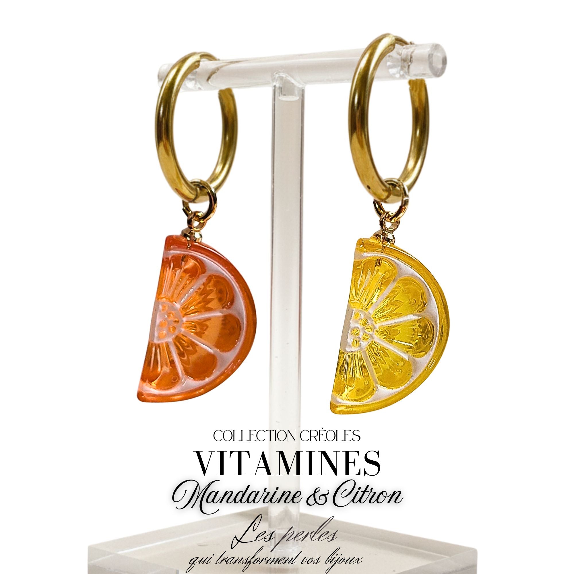 ARTSHOP Vitamines kit créoles citron mandarine acier doré