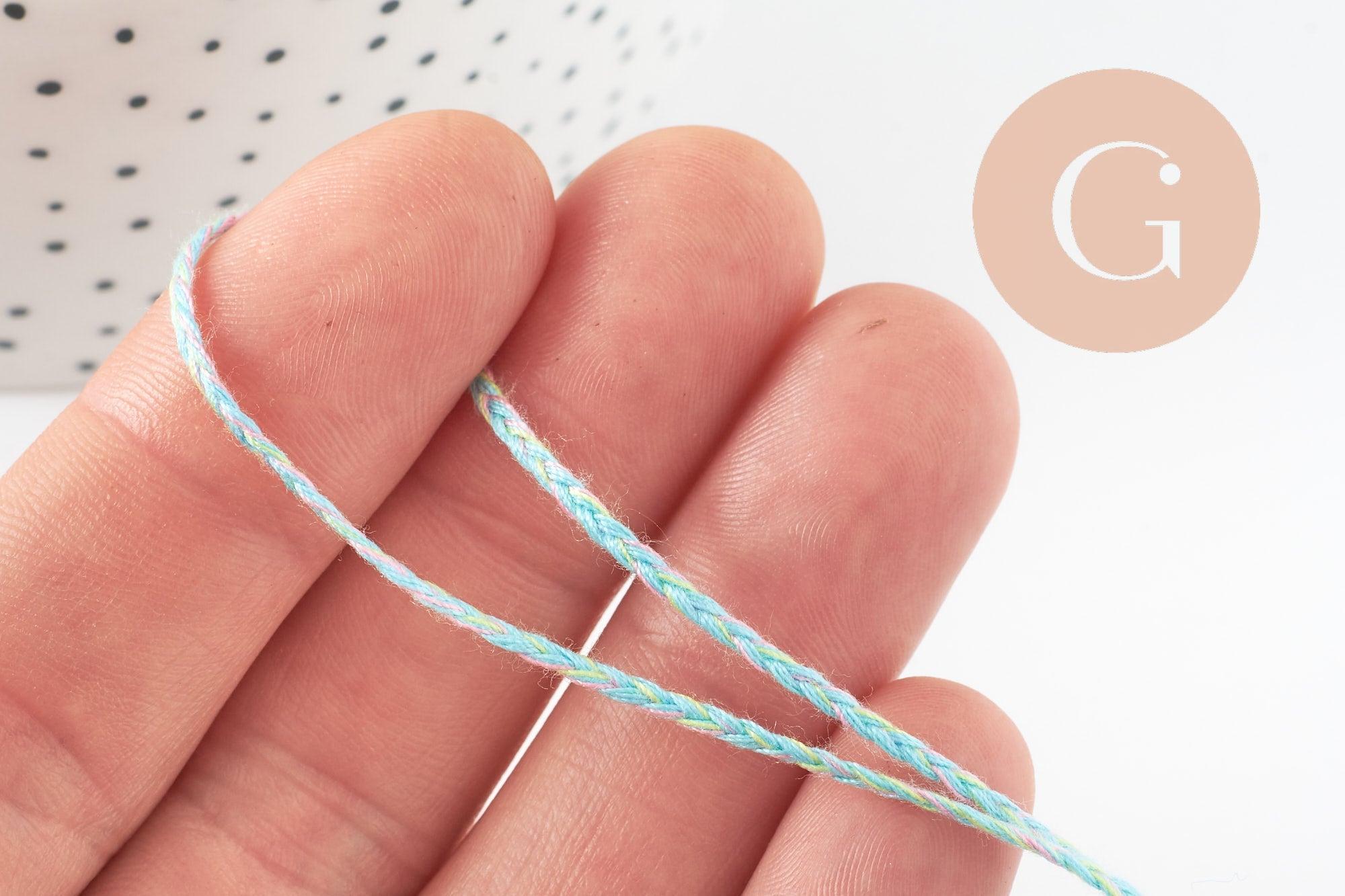 Gingerlily G9882 cordon tressé turquoise 2mm polyester 1m