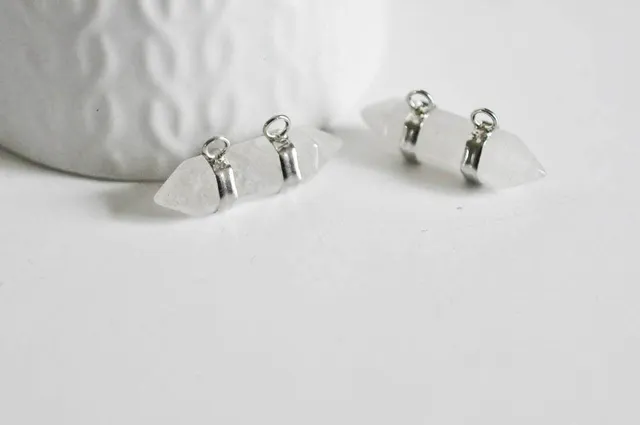 Gingerlily Pendentifs DIY Pointe cristal G2303 pendentif 32mm argent