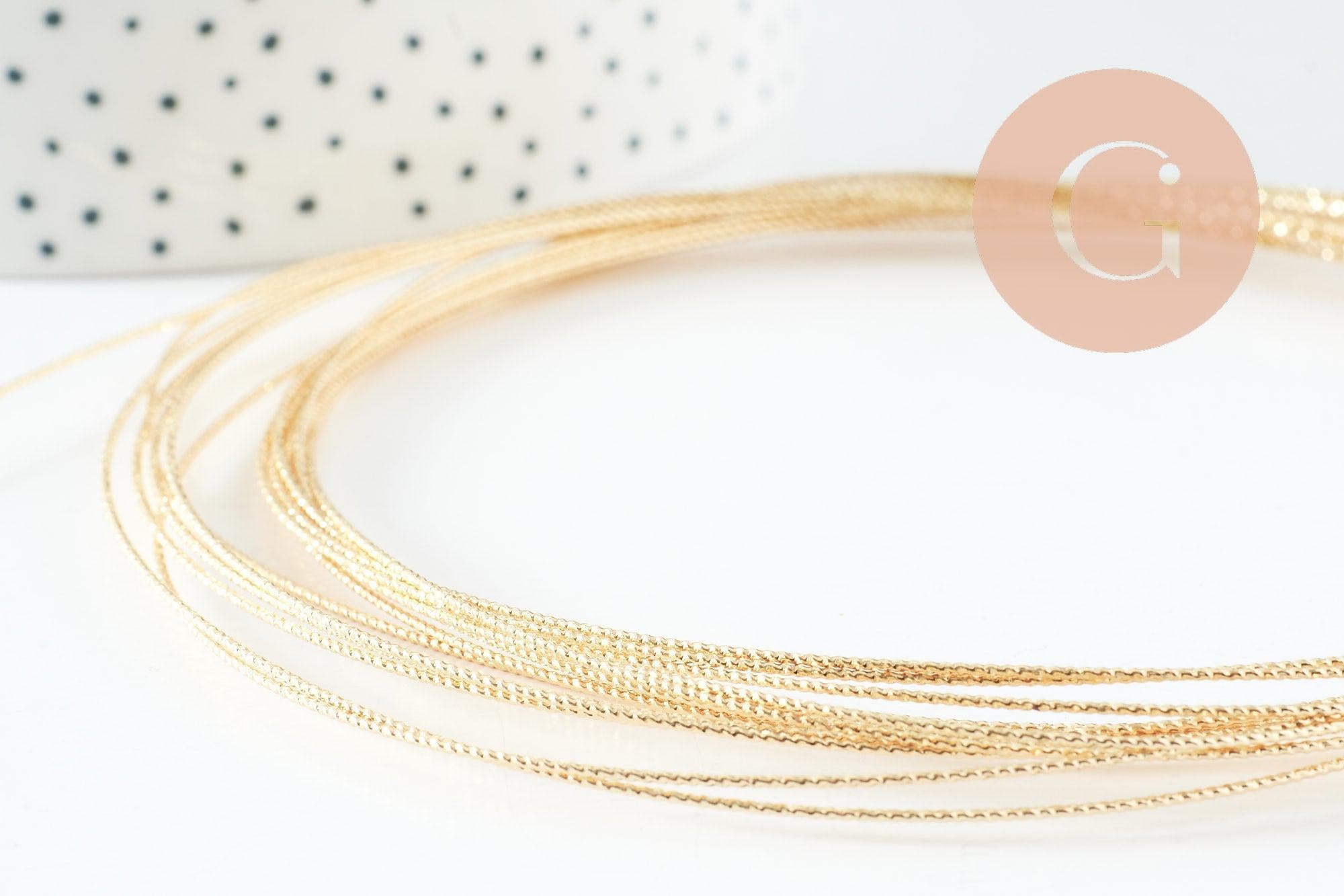 Gingerlily Fil laiton doré torsadé 0.8mm 1m bijoux DIY