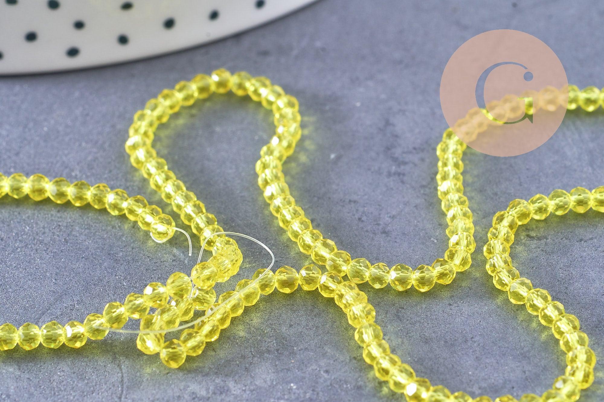Gingerlily Perles Abacus Cristal Jaune 2.9mm Fil 35cm