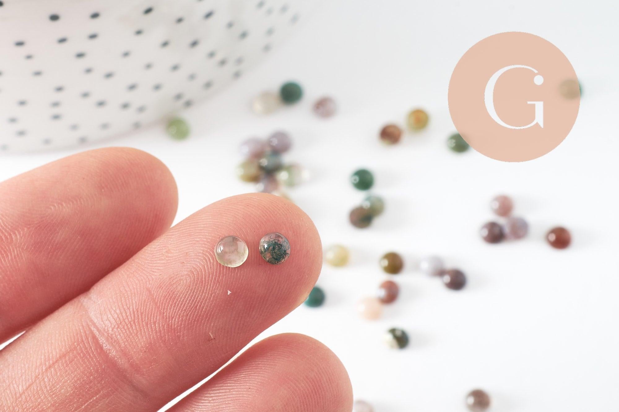 Gingerlily Cabochon G10030 agate indienne 4mm x1