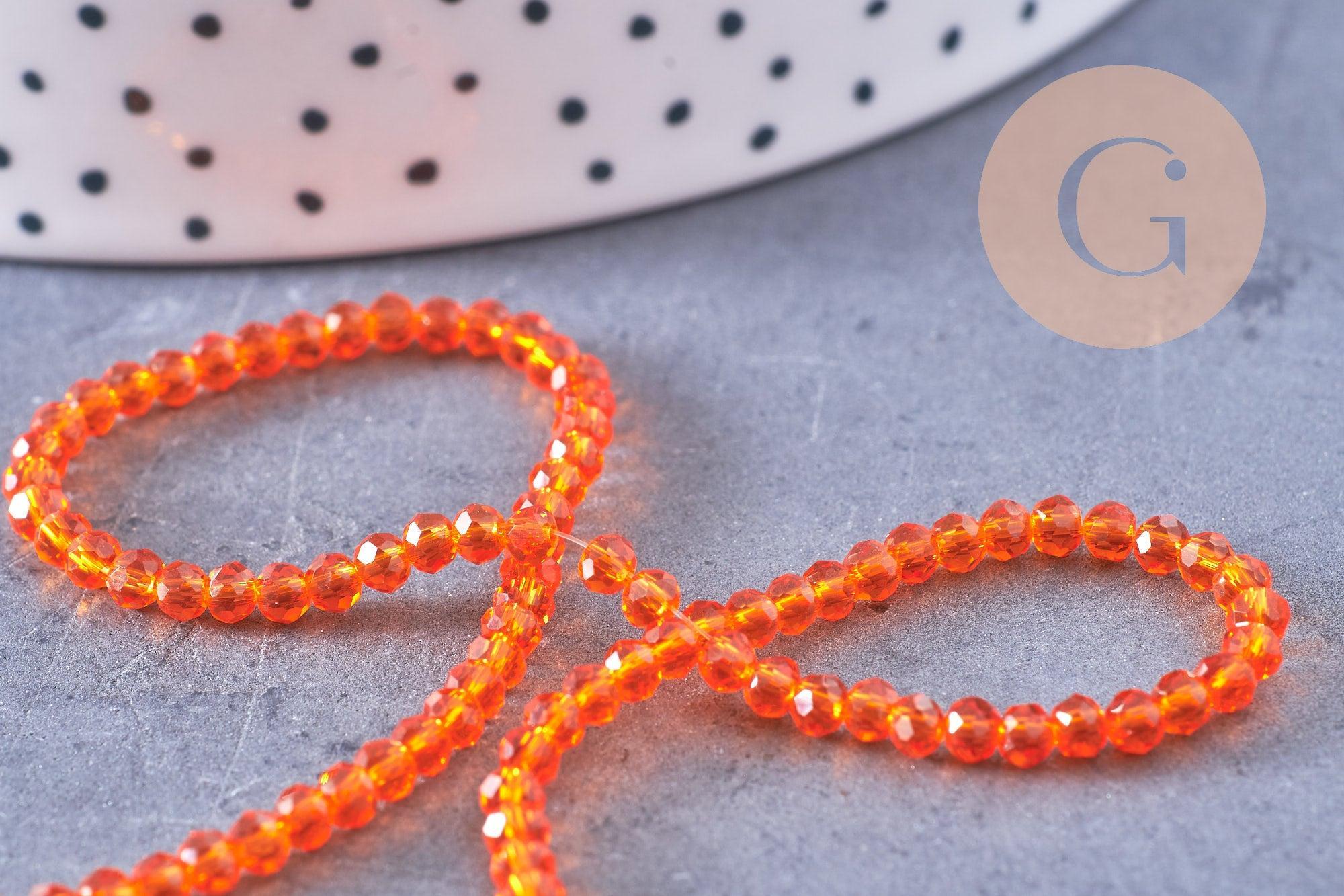 Gingerlily perles abacus cristal orange 2,9 mm fil 35 cm