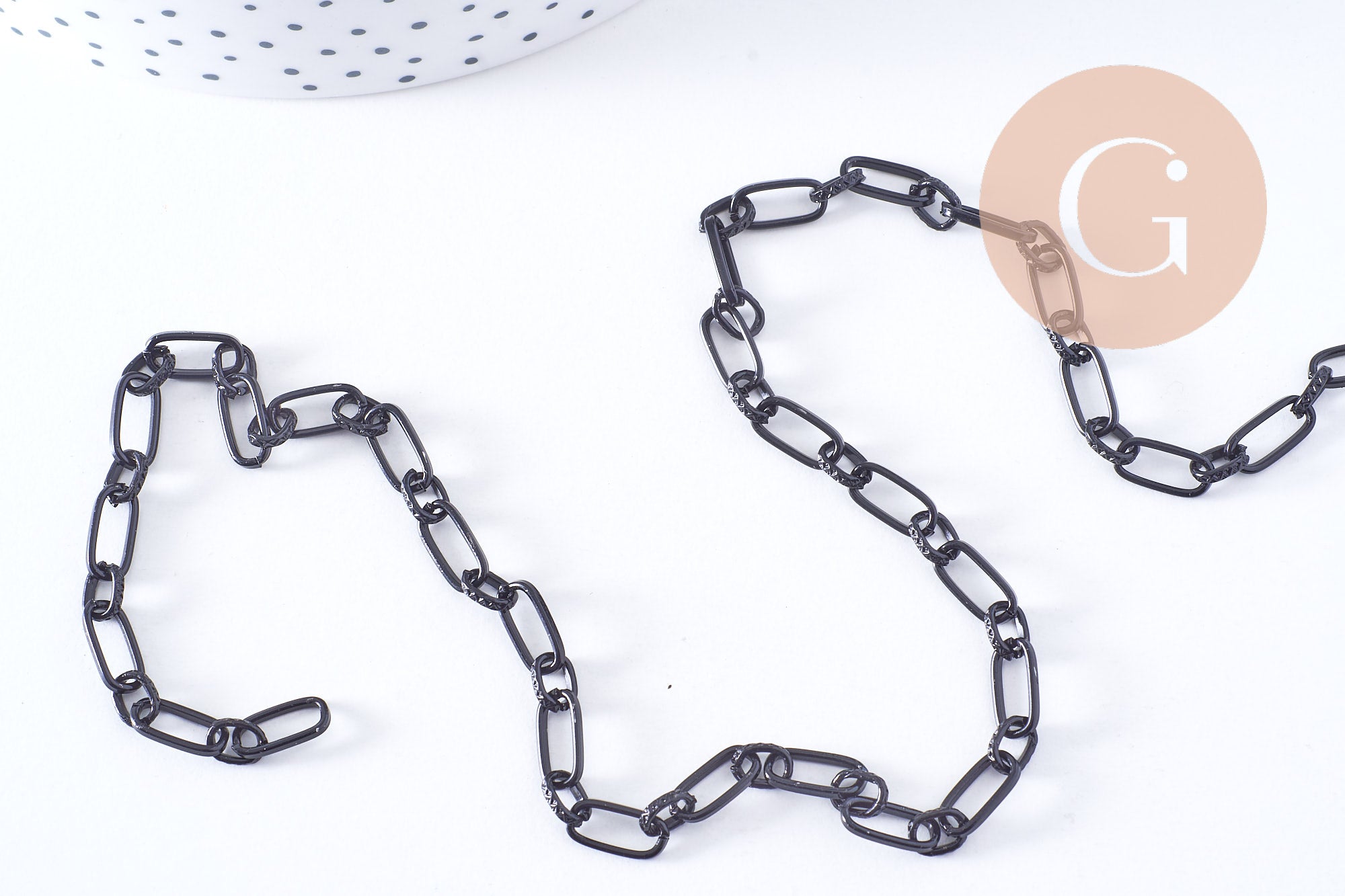Gingerlily Chaînes DIY chaîne maille rectangle G1394 noire 94cm