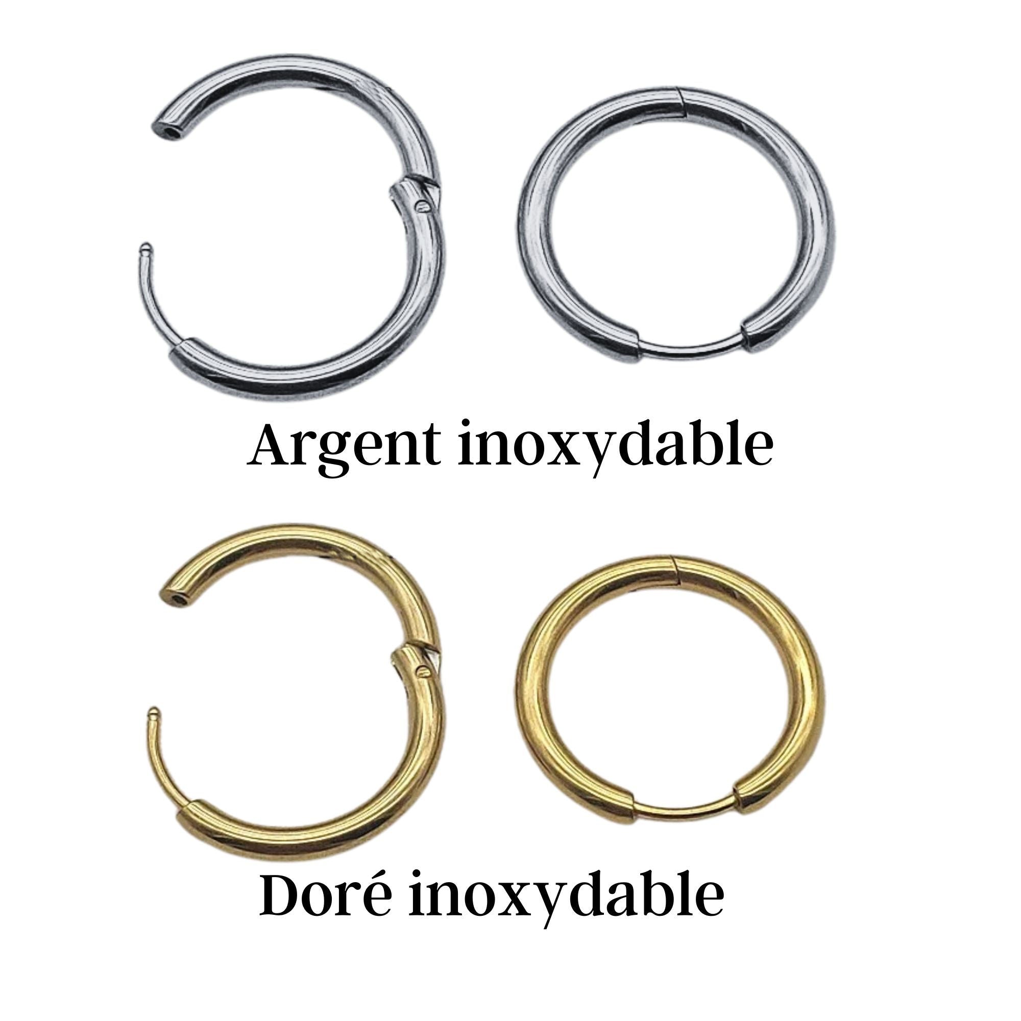 ARTSHOP Apprêts AP44 créoles inox doré 21 mm x1 paire