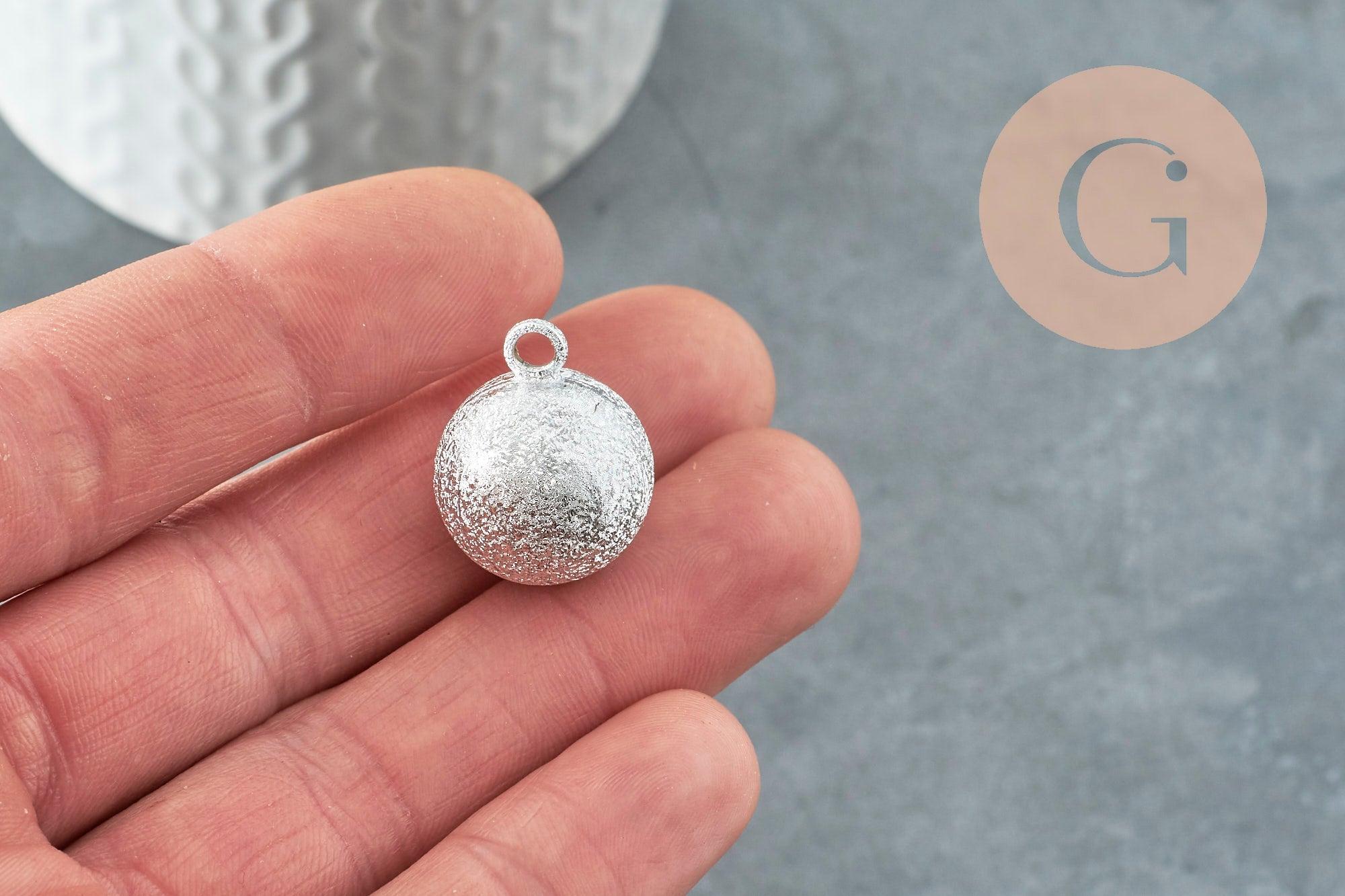 Gingerlily Pendentif bola harmonie carillon platine sablé 22mm