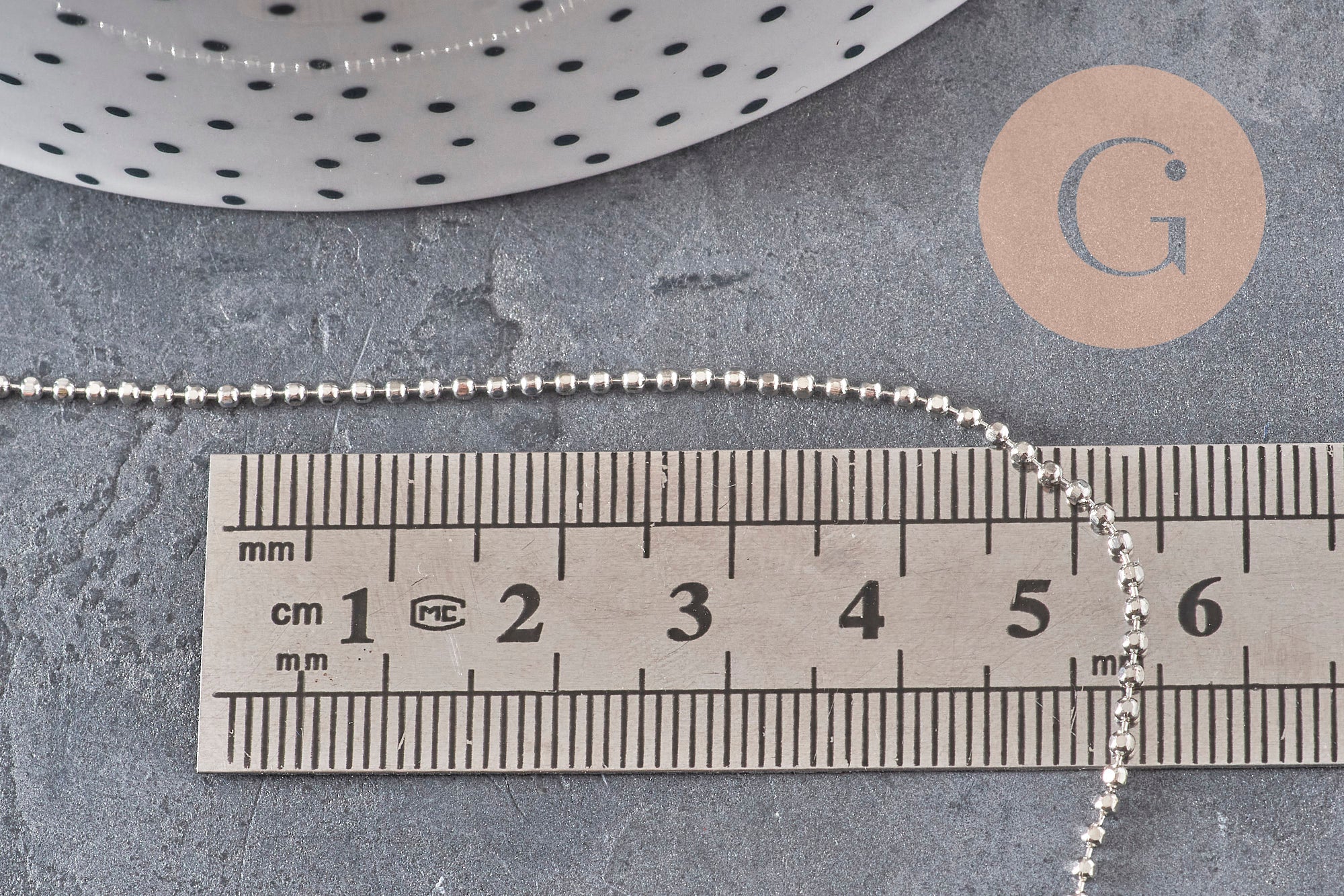 Gingerlily G11315 chaîne boule laiton platine 1,5mm 5m