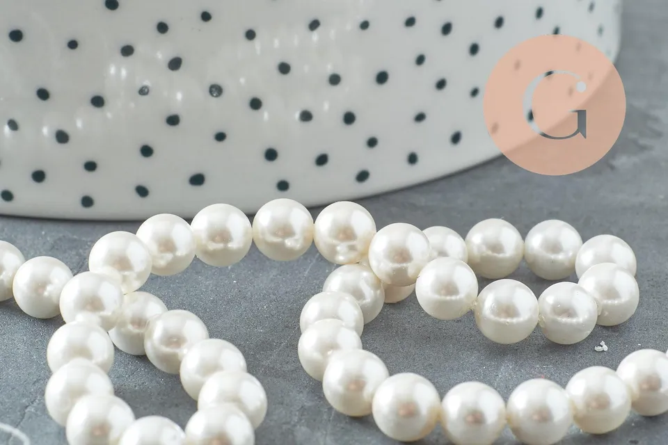 Gingerlily G10131 perles coquillage nacre 6mm fil 40cm