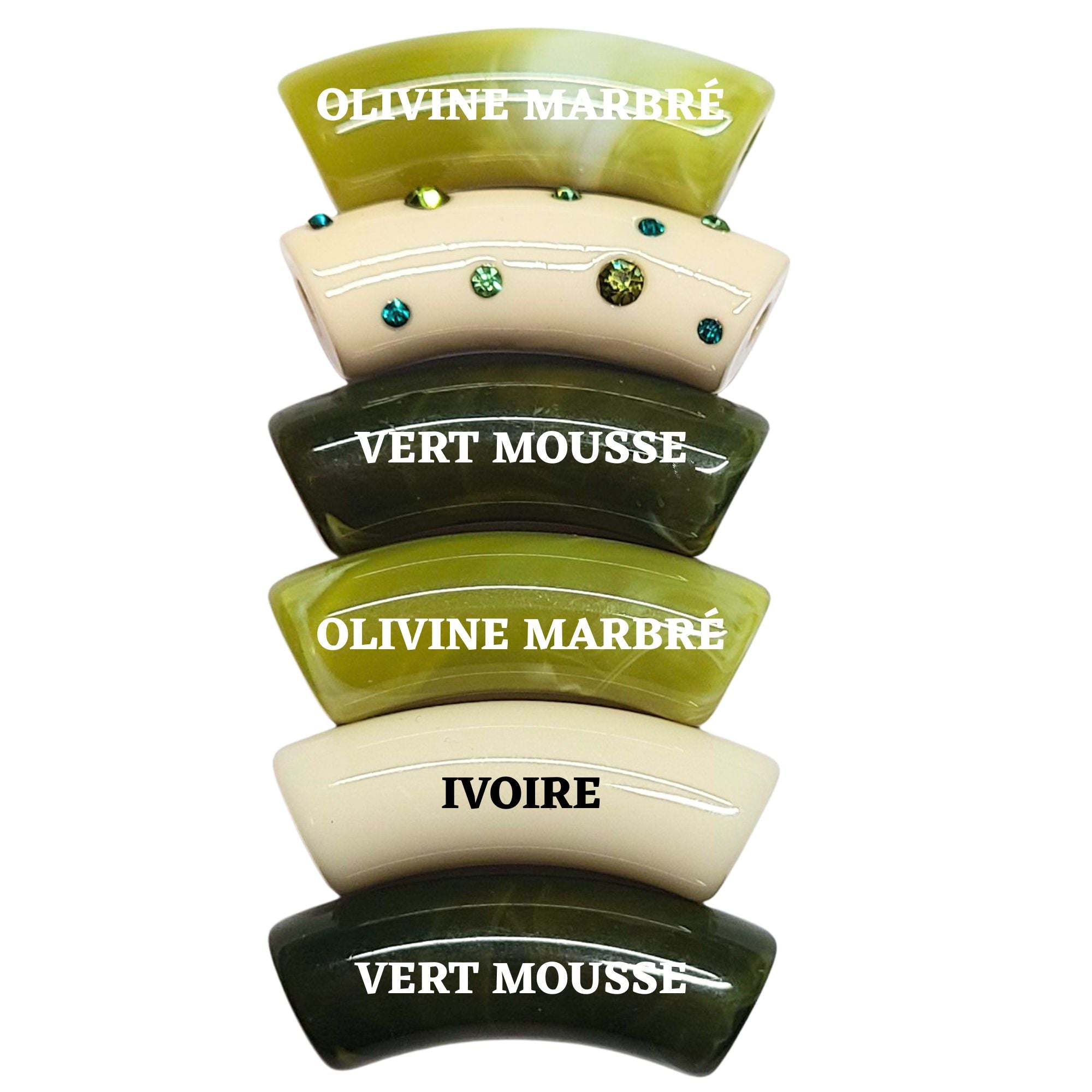 ARTSHOP Camaïeux 220 perles tubes vert lot 6