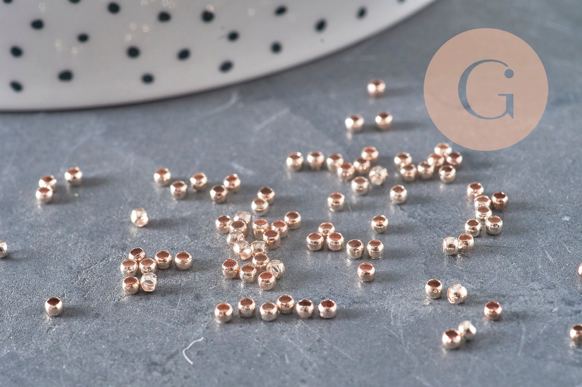 Gingerlily Perles à écraser laiton or rose 2mm x1g