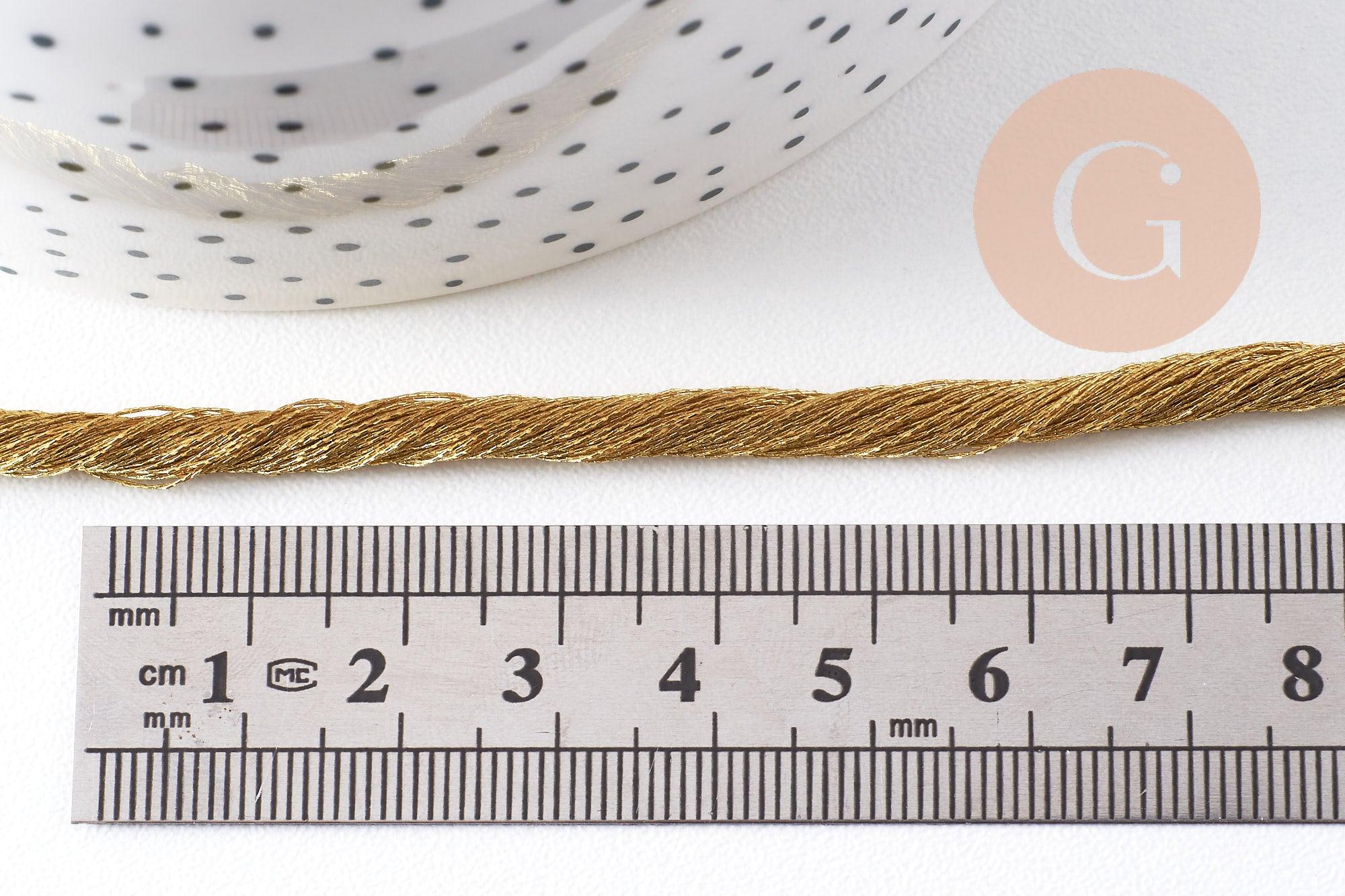 Gingerlily Cordons G10475 cordon macramé polyester or foncé 1 m
