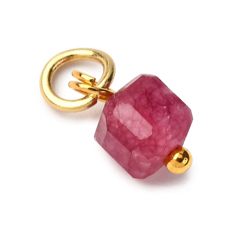 Gingerlily breloque cube tourmaline naturelle 9mm jaune x1