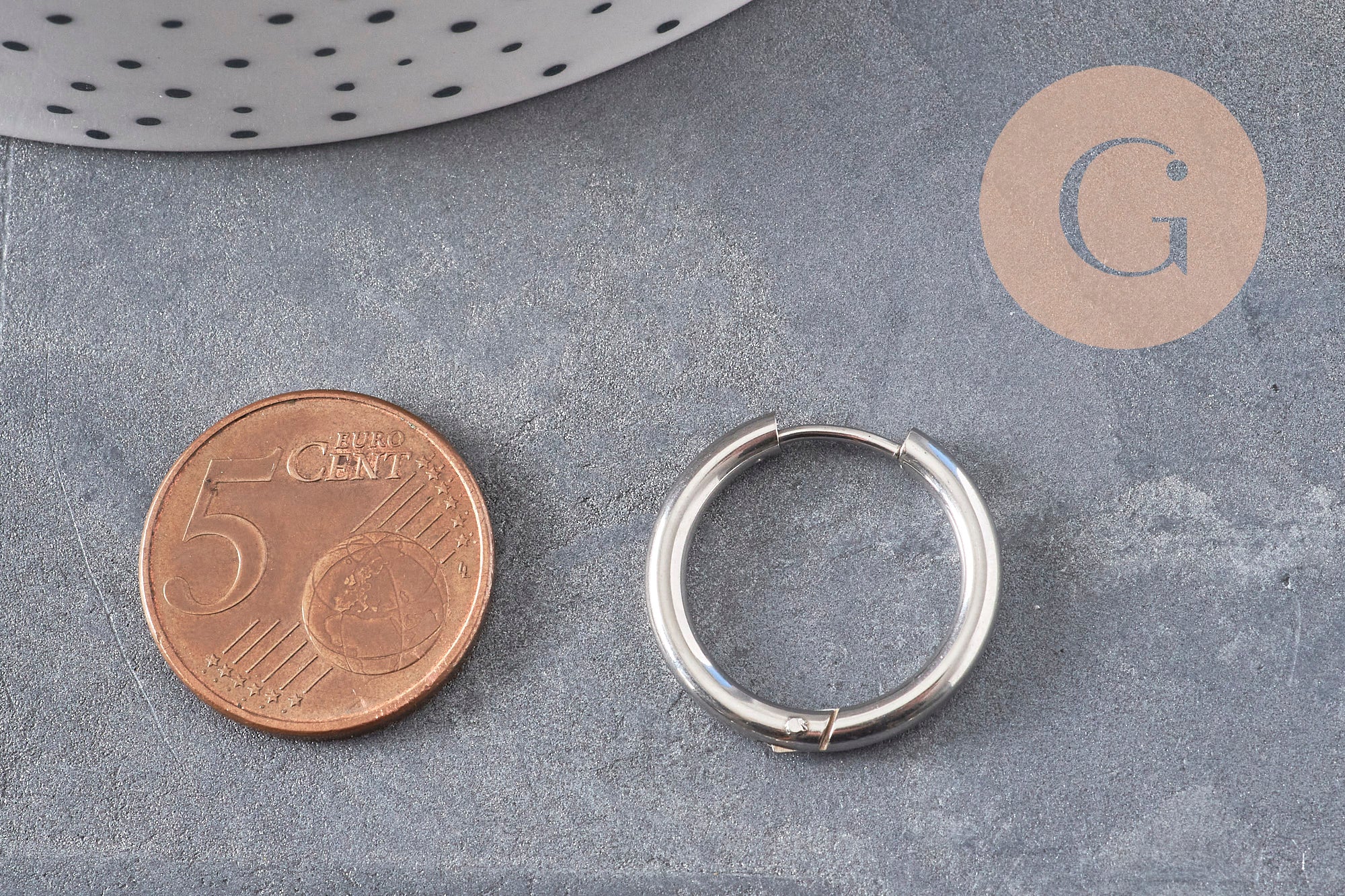 Gingerlily G11048 créoles interchangeables acier 20mm platine paire