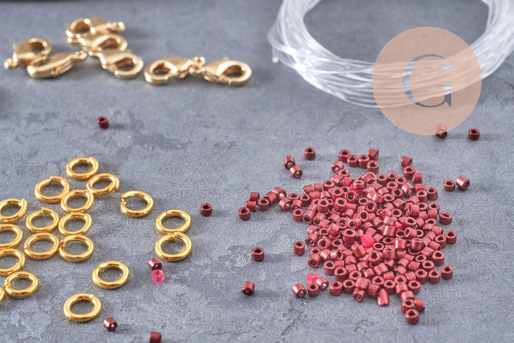 Gingerlily G9189 kit perles rocaille tube verre mix rose