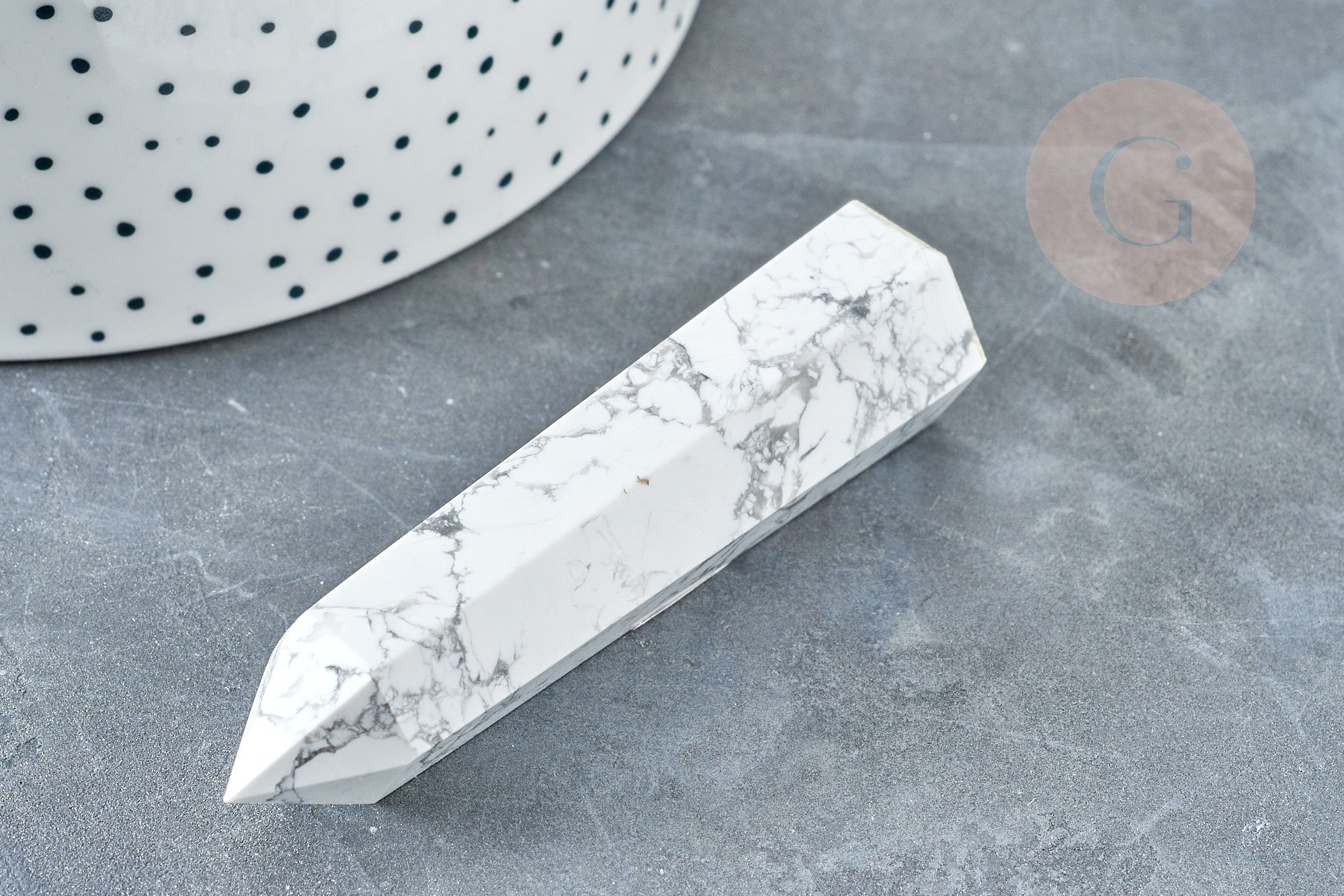 Gingerlily Pierres G8414 pointe howlite naturelle 70-80 mm