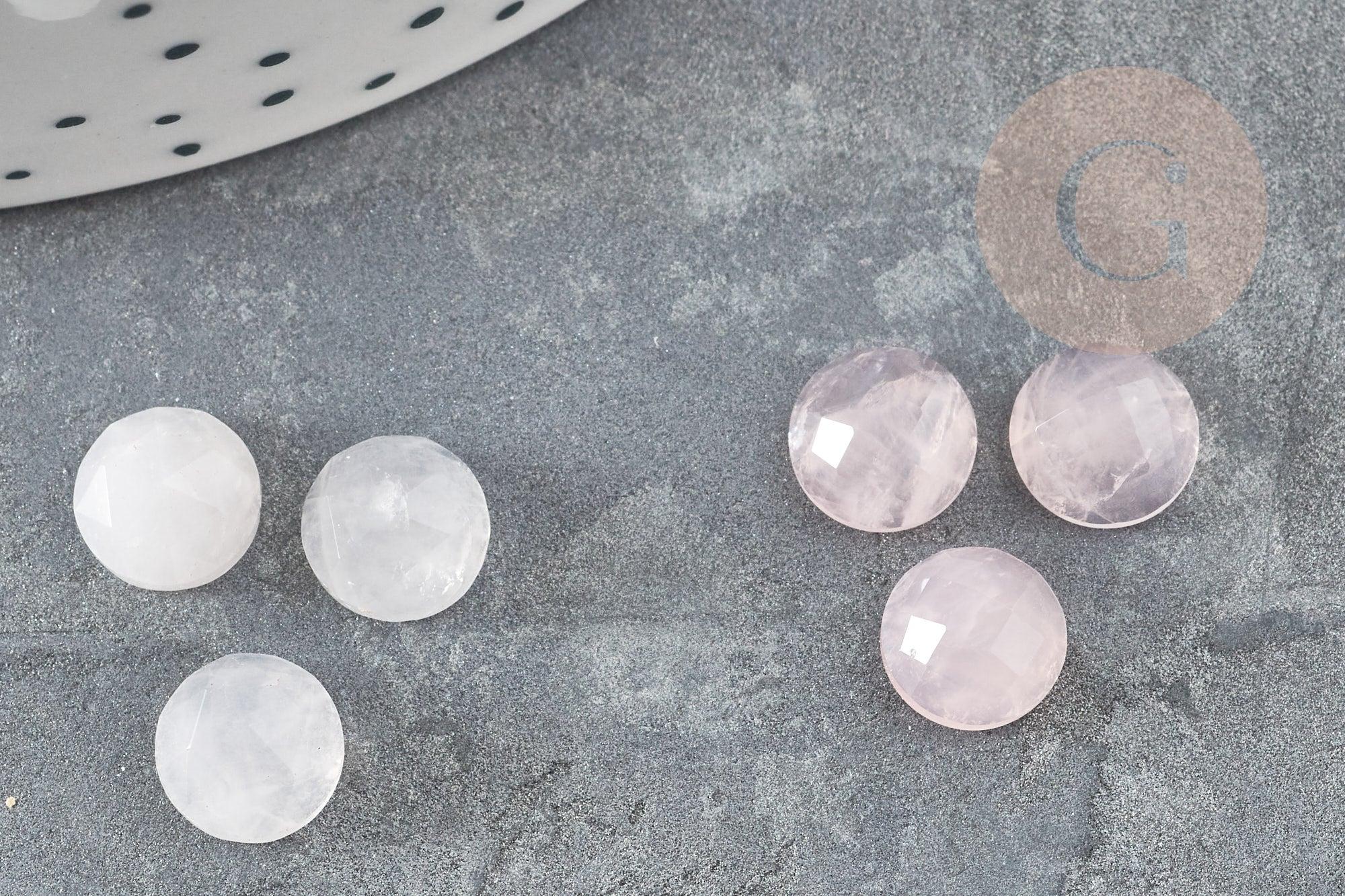 Gingerlily Cabochon quartz rose naturel 7.5mm x1