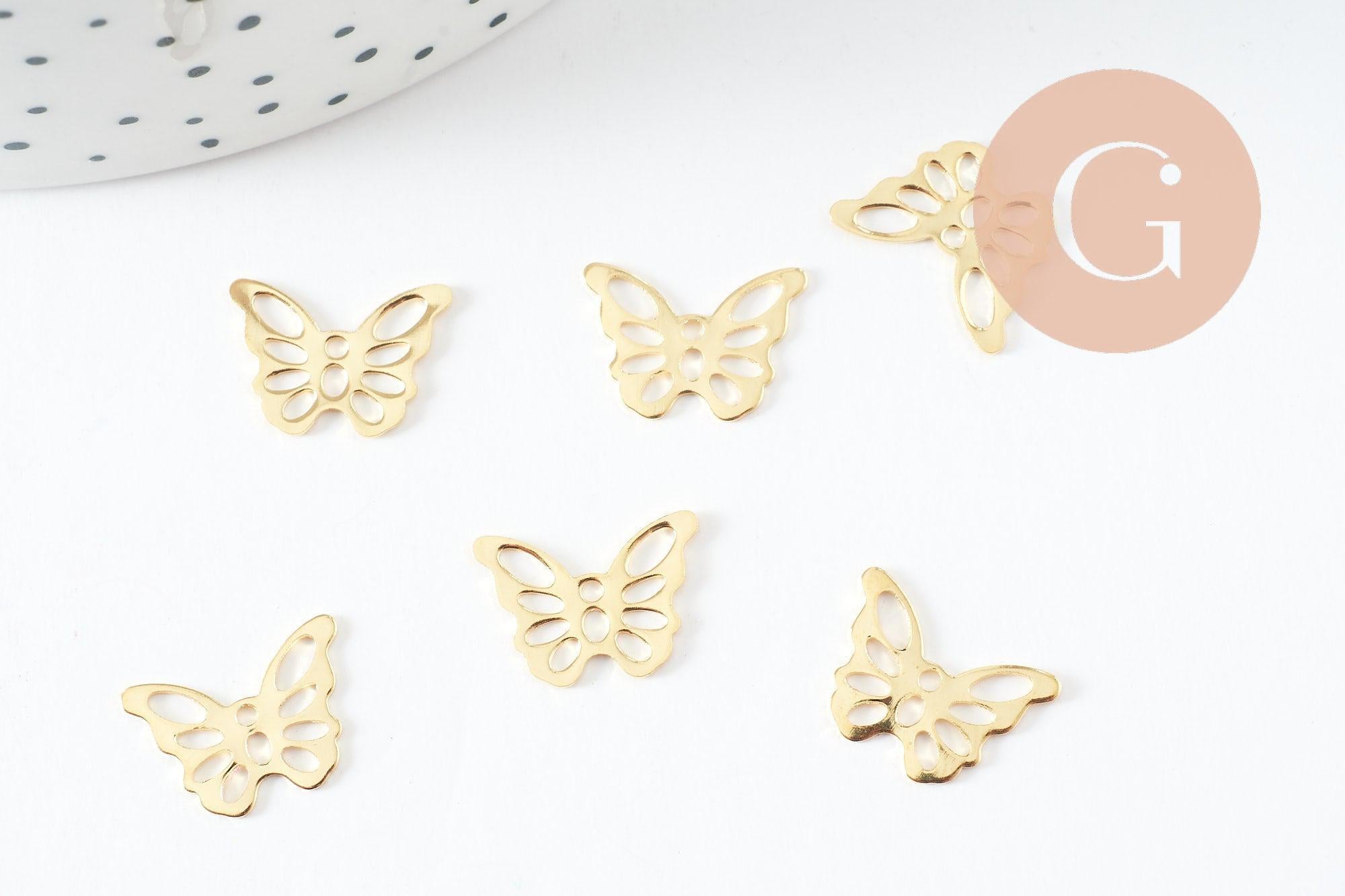 Gingerlily G9664 pendentif papillon acier doré 10,5mm x5