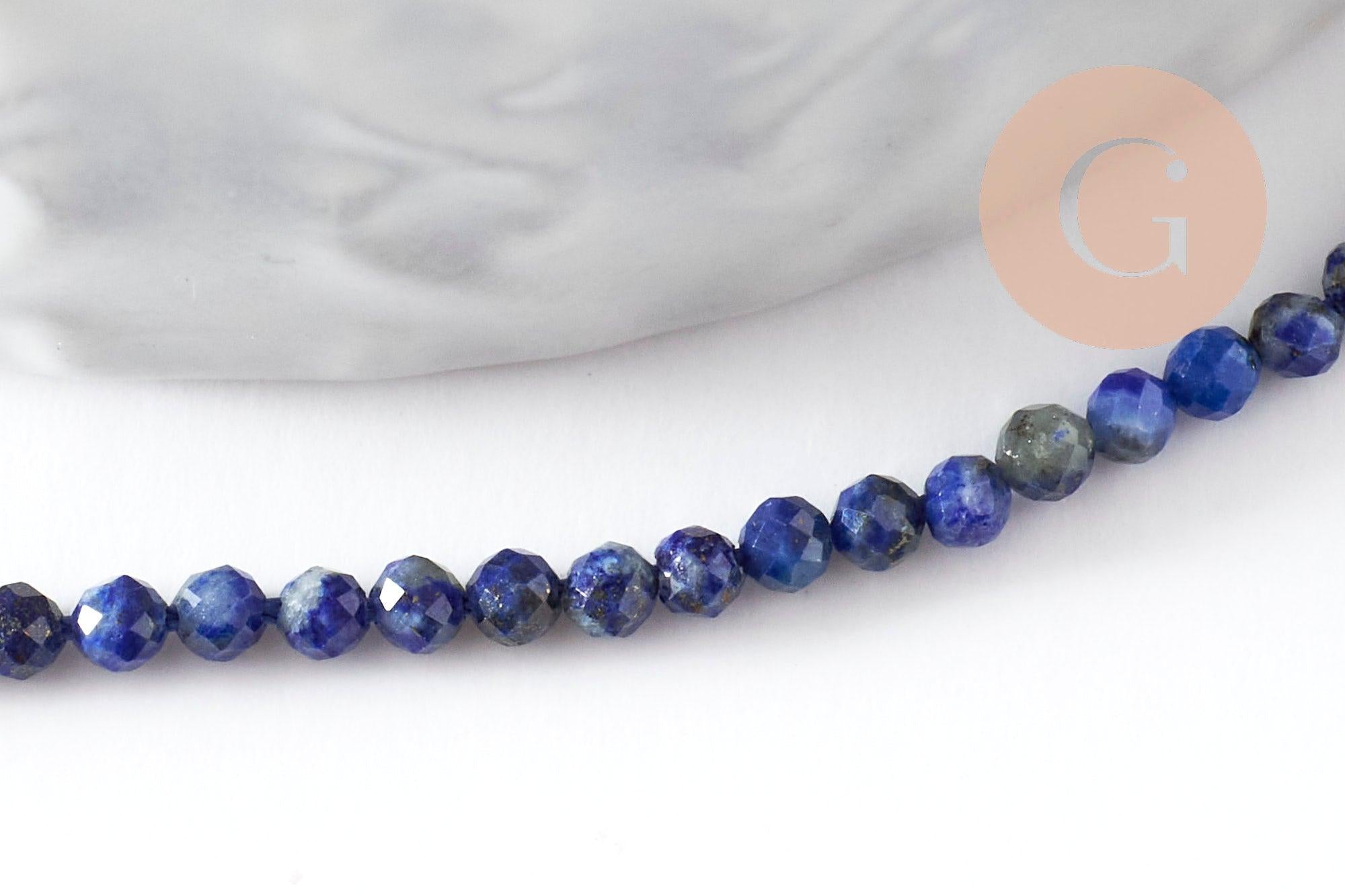 Gingerlily Perle lapis lazuli G3118 ronde 2mm fil 43cm