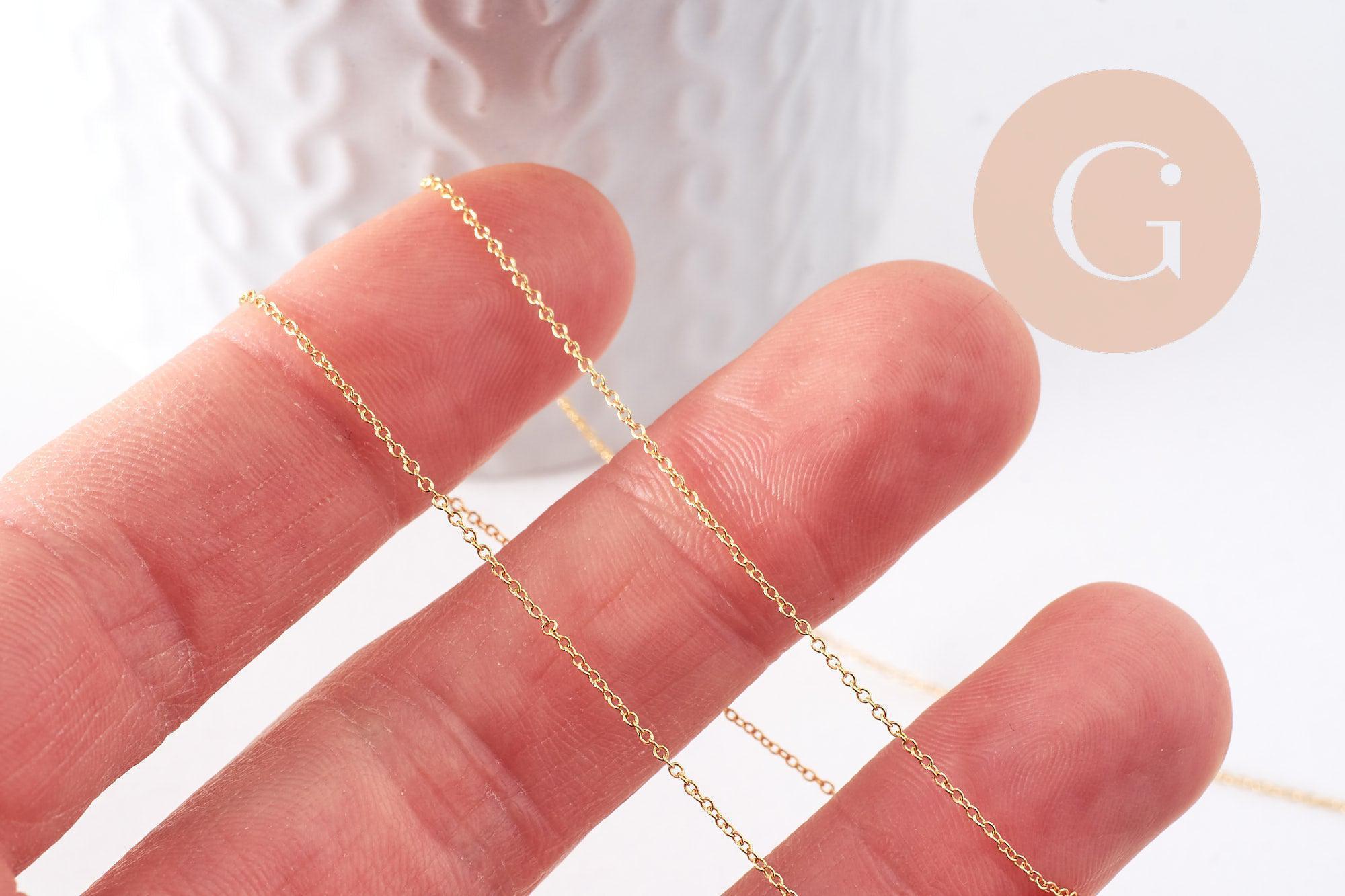 Gingerlily Chaîne forçat laiton doré 16K 1 mm 1 mètre