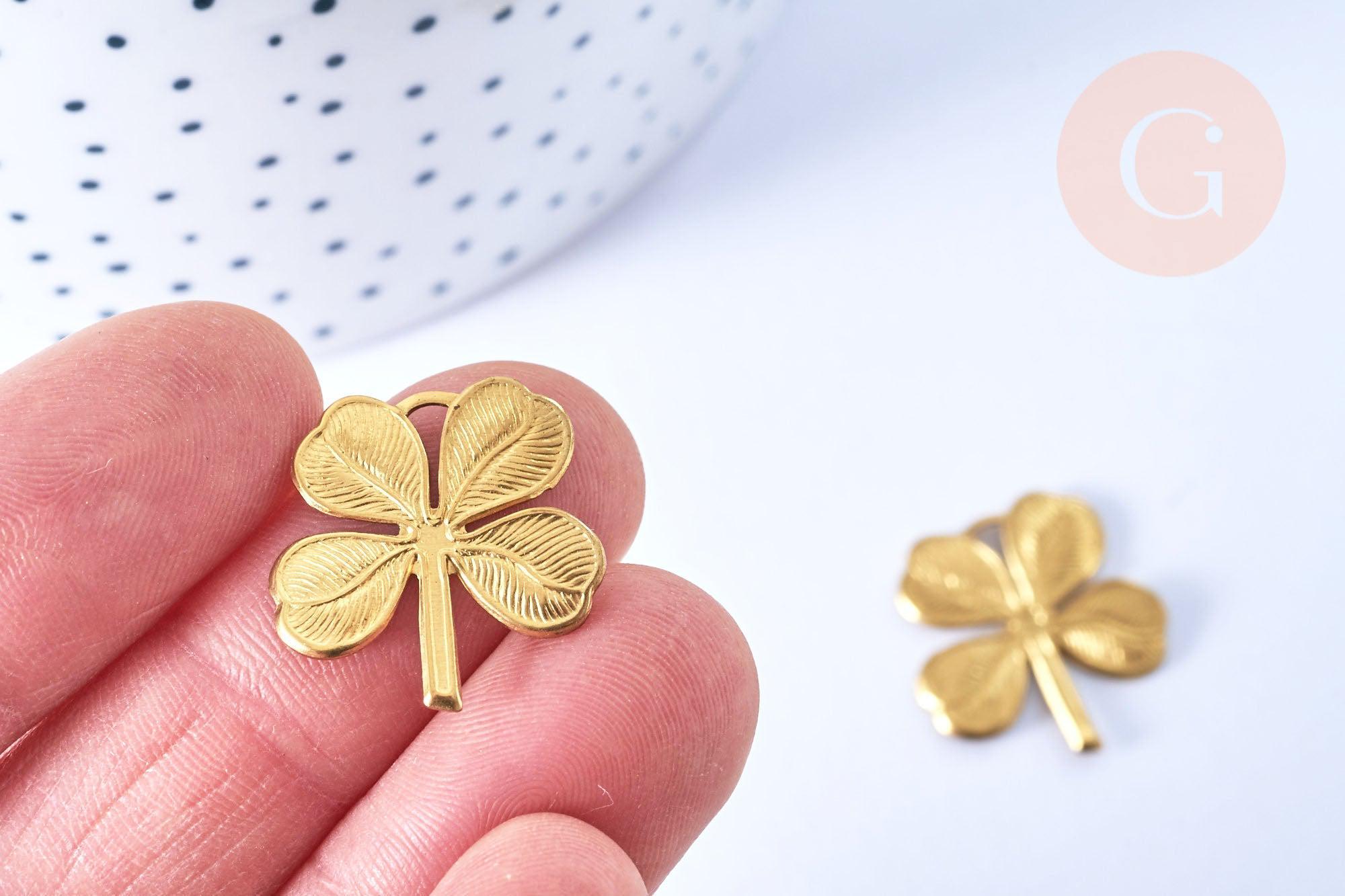 Gingerlily Pendentifs G6444 pendentif trèfle 4 feuilles 22mm x2