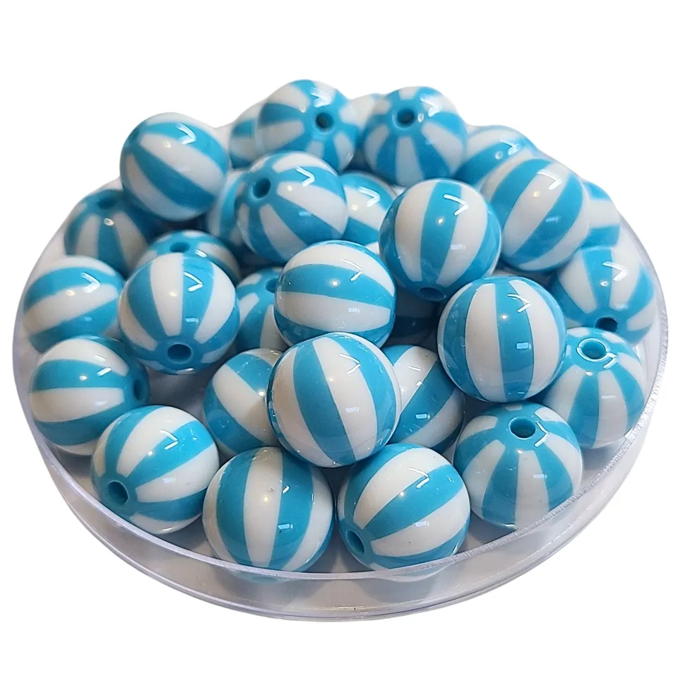 ARTSHOP Boules 16MM 216 perles cyan rayées x15
