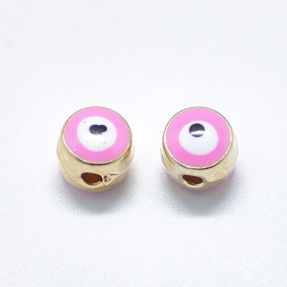 Gingerlily Perle mauvais œil G10316 émail rose 6mm x10