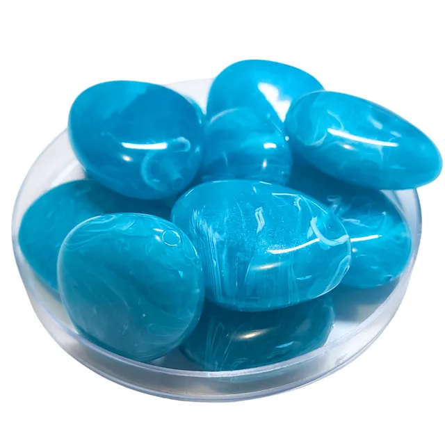 ARTSHOP Galets TIKA 17 galet Turquoise Teal marbré x1 - 37 mm