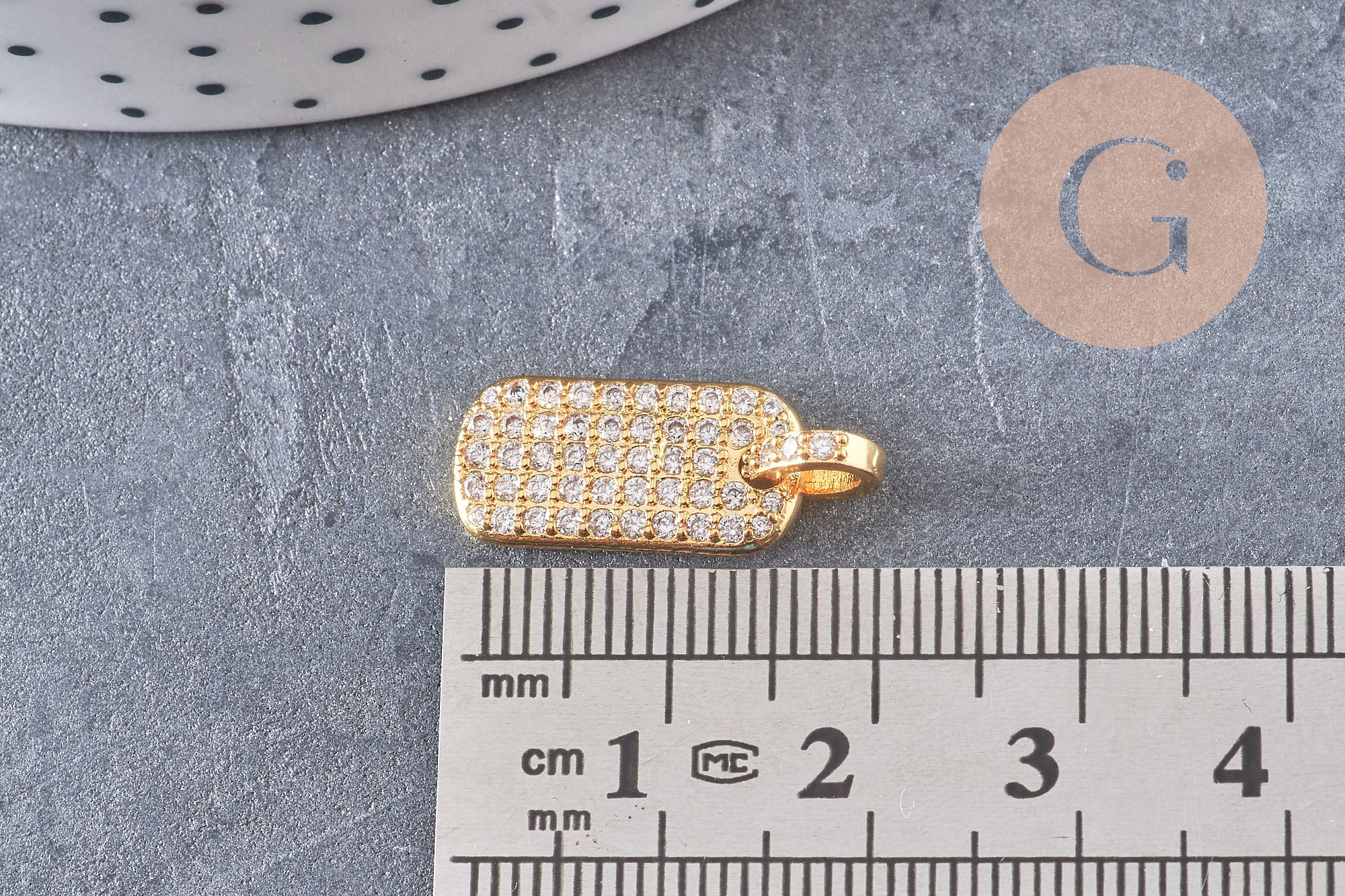 Gingerlily G5245 pendentif plaque doré zircon 17,5mm x1