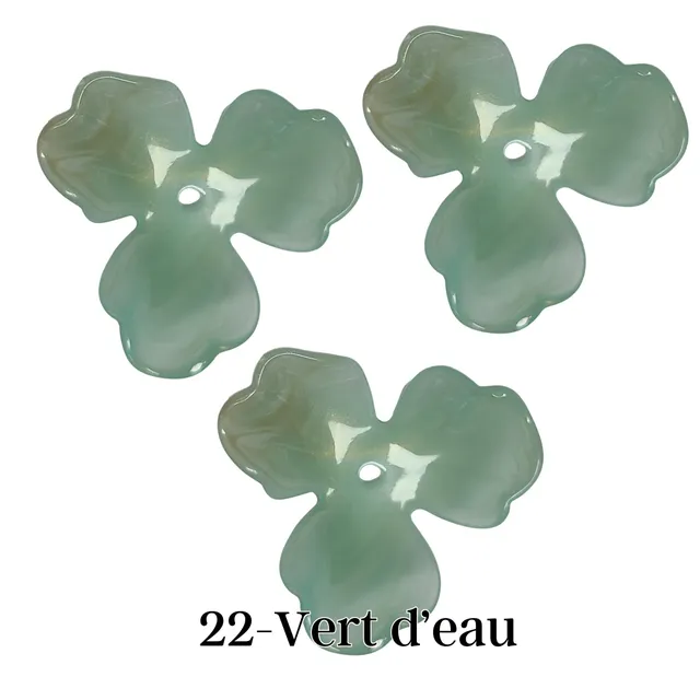 ARTSHOP Flower power n°22 orchidée Vert d'eau fleur 40MM x1