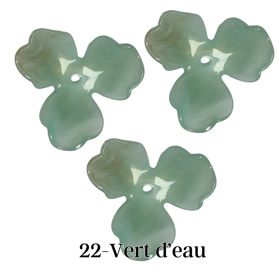 ARTSHOP Flower power n°22 orchidée Vert d'eau fleur 40MM x1