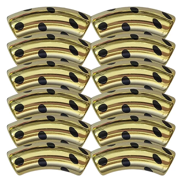 ARTSHOP Tubes DESIGN 398 Pois Gold perles x6 12mm