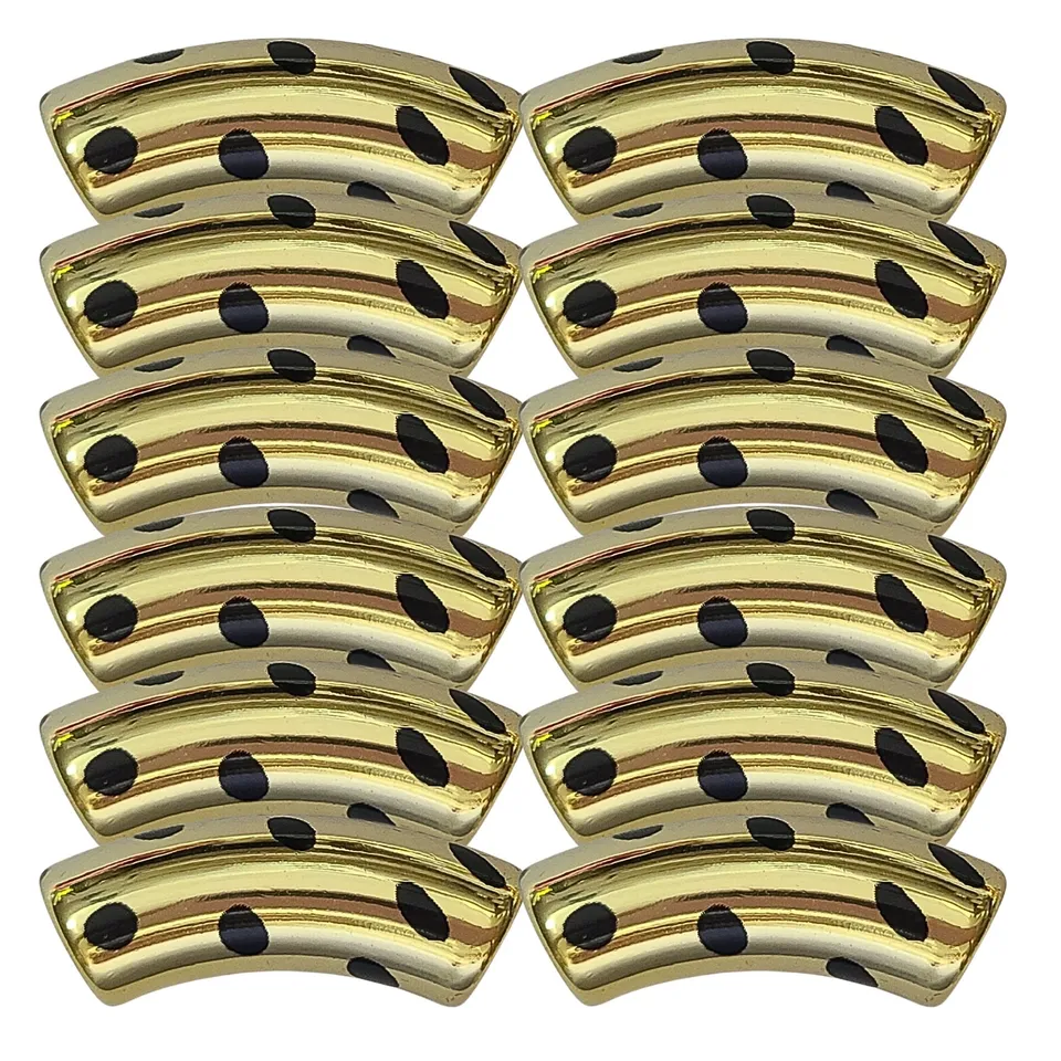 ARTSHOP Tubes DESIGN 398 Pois Gold perles x6 12mm