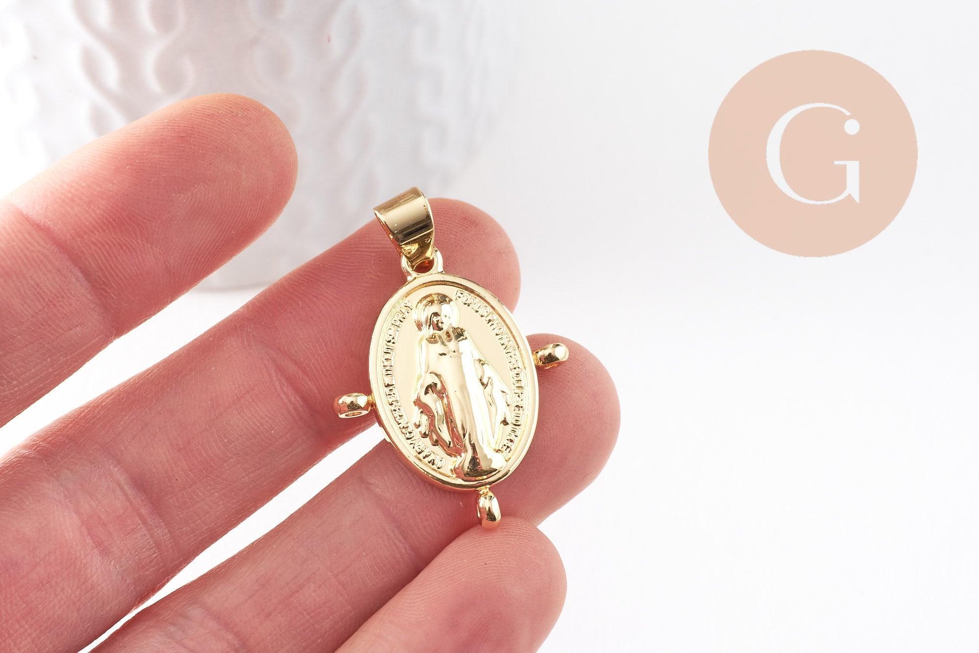 Gingerlily G9937 pendentif vierge acier doré 30mm
