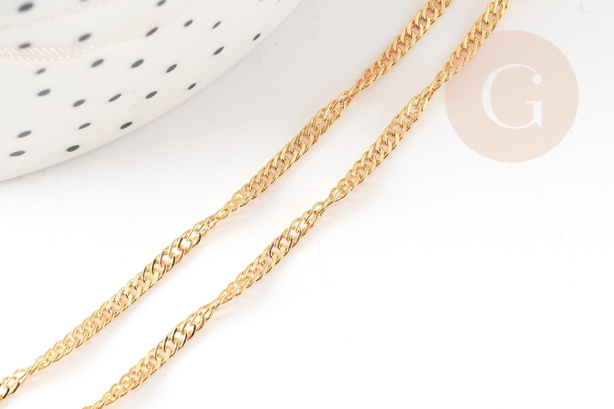 Gingerlily Chaînes G9240 collier maille singapour dorée 45/50cm