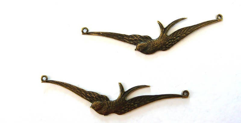 Gingerlily Apprêts pendentif hirondelle bronze 6cm