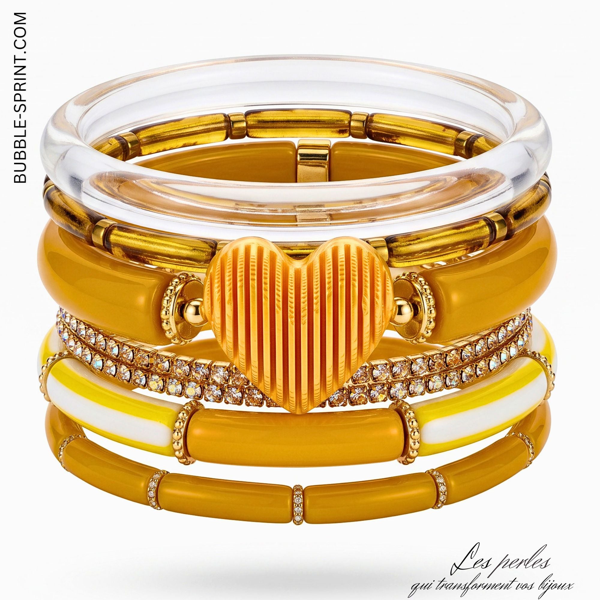 ARTSHOP Prêt-à-porter bracelet cœurs cannelés ananas kit