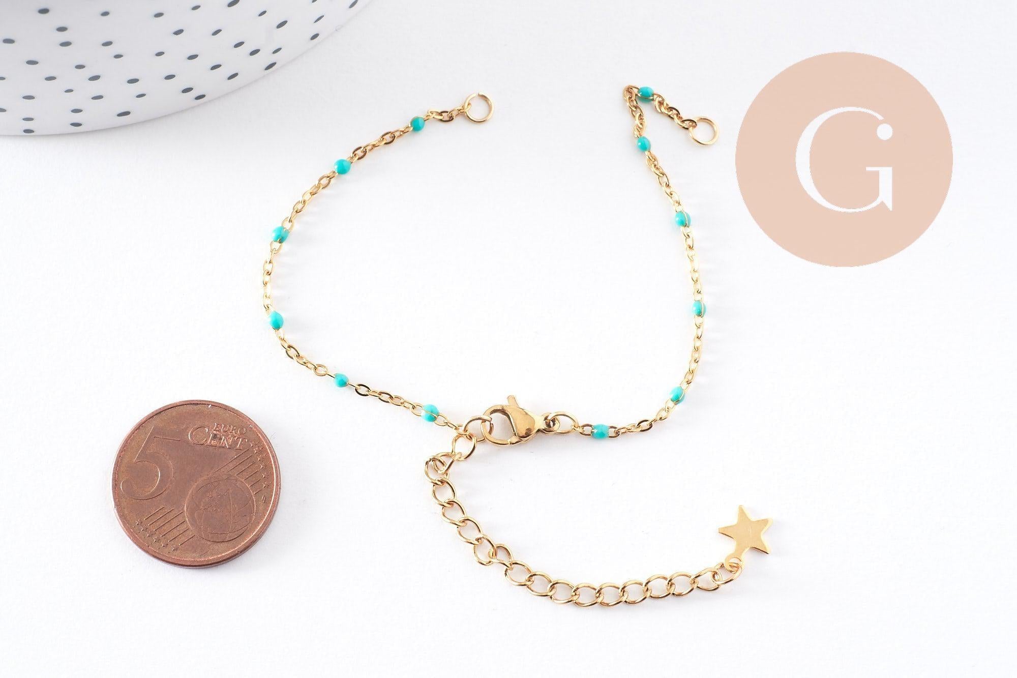 Gingerlily Perles G10239 base bracelet acier doré jaune 16,5cm x1