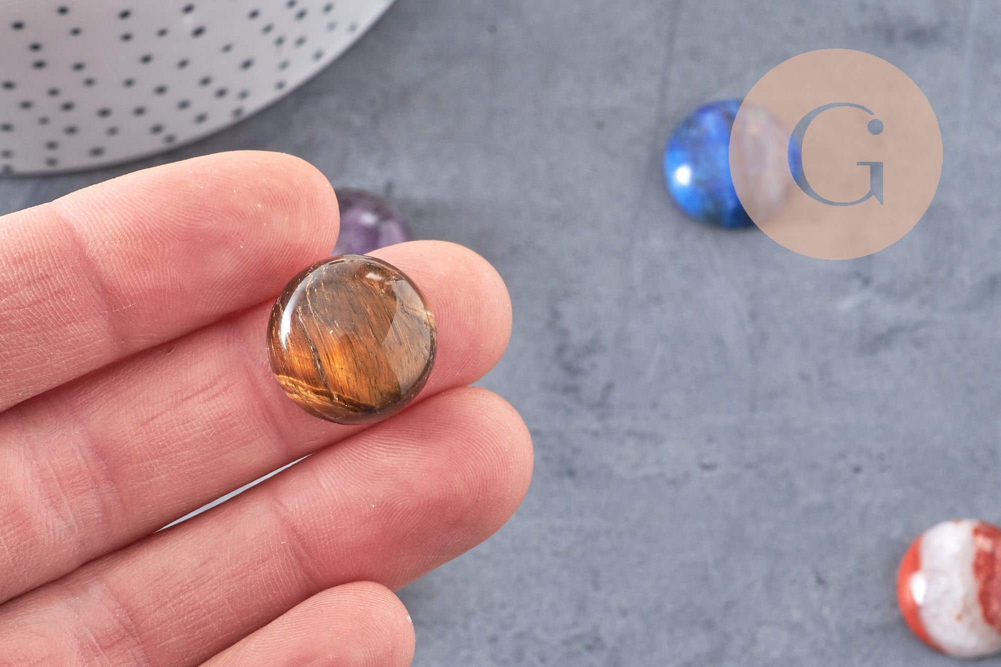 Gingerlily Pierres G10834 cabochon rond dôme 18mm x1