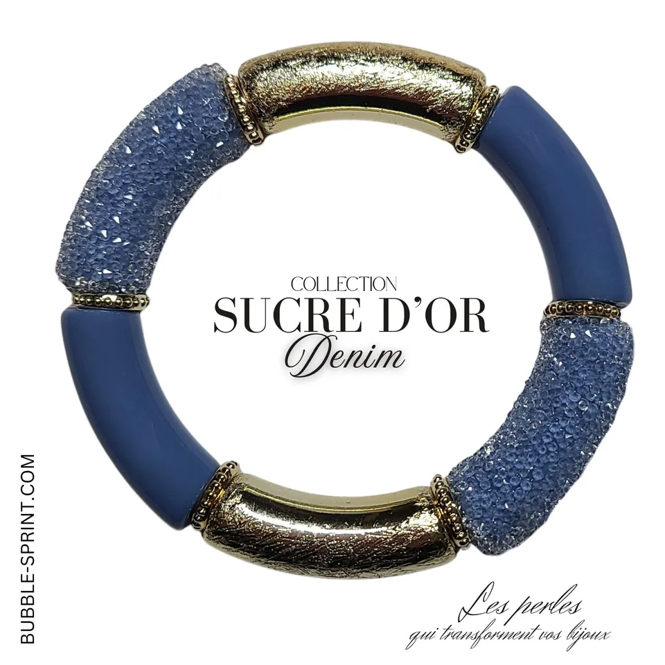 ARTSHOP Sucre d'Or Bracelet Denim Kit ou Monté