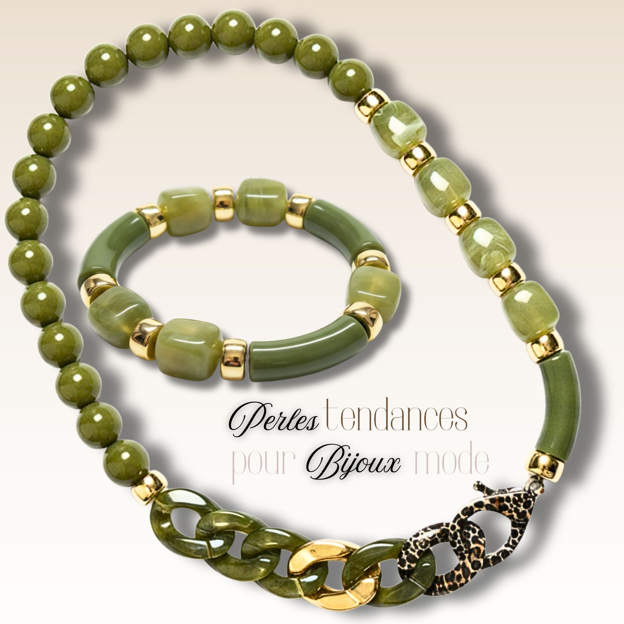 ARTSHOP Boules 16MM perle vert militaire foncé x1