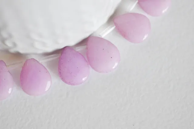 Gingerlily Perles DIY goutte jade rose facetté 15 mm x5