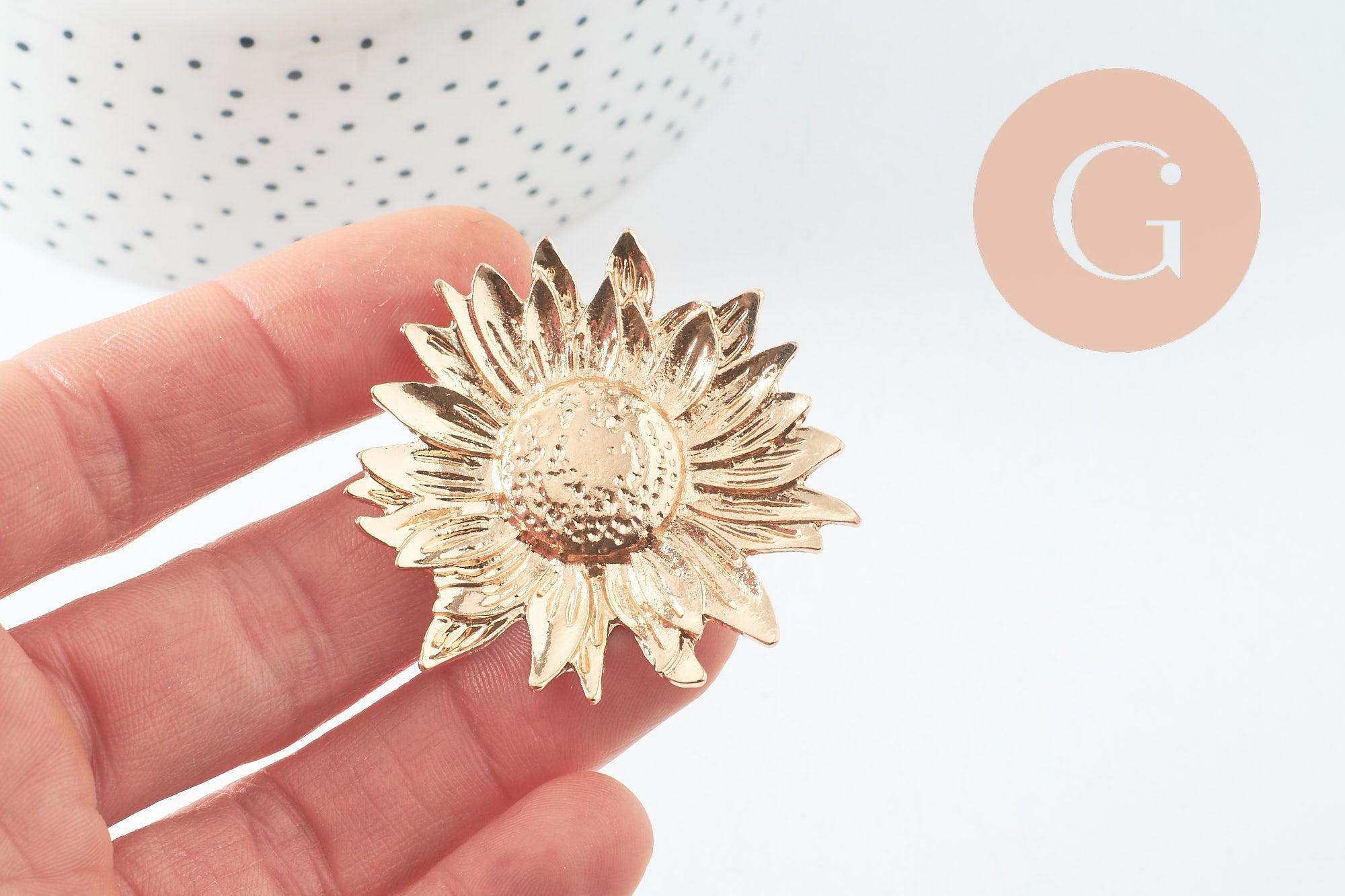 Gingerlily tournesol XXL boucles d’oreilles platine 50mm paire