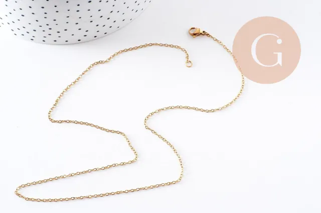 Gingerlily G10265 collier chaîne forçat doré 50 cm
