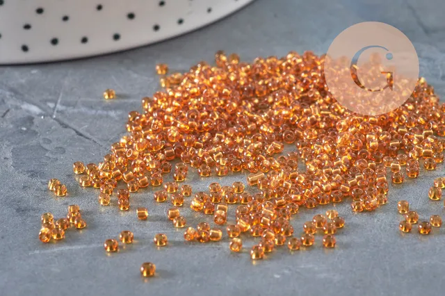 Gingerlily Perles rocaille verre doré transparent 2mm 10g