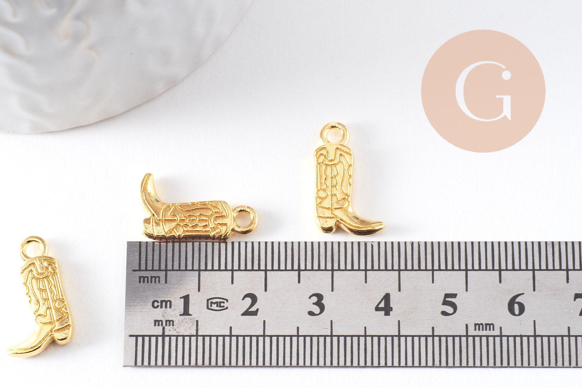 Gingerlily Botte cow-boy G10387 pendentif zamac doré 18 mm x5